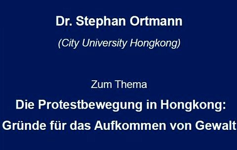 Zum Artikel "Gastvortrag „Hong Kongs Protestbewegung: Was sind die Gründe für die Gewalt?“ am 17.12.2019"