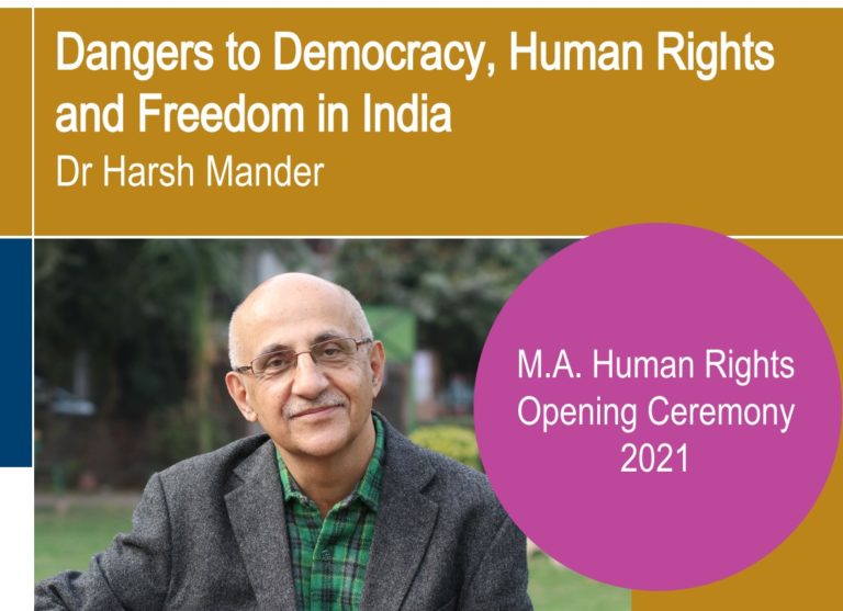 Gastvortrag von Dr. Harsh Mander: „Dangers to Democracy, Human Rights and Freedom in India“