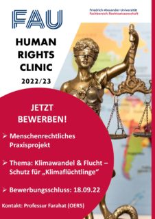 Zum Artikel "Jetzt bewerben: Human Rights Clinic 2022/23 zum Thema „Klimawandel & Flucht“"