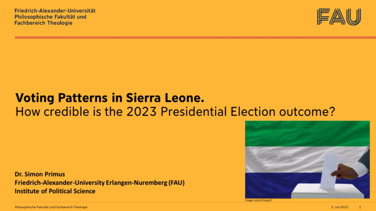 Umstrittene Präsidentschaftswahl in Sierra Leone. Videoanalyse mit Simon Primus